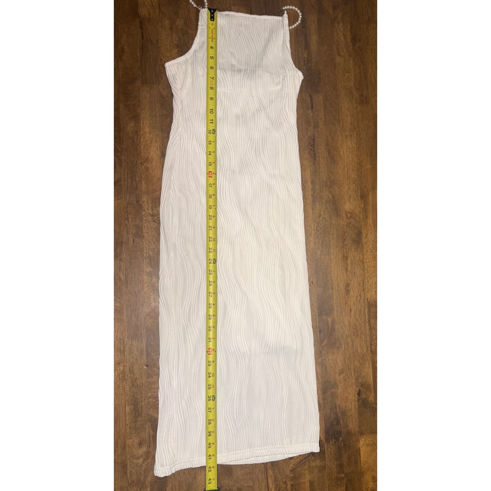 RIHOAS White Midi Dress Pearl Strap Sleeveless Bodycon Party Size S - Picture 8 of 10